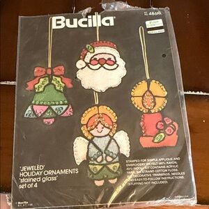 Bucilla Stained Glass Jeweled Ornaments Set
